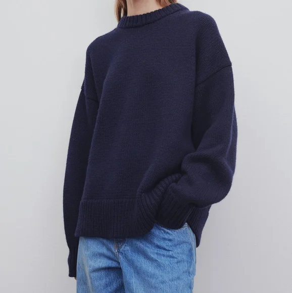 The Row Ophelia Sweater - Dark Navy XL - Wool & Cashmere - Picture 3 of 11